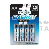 Элемент питания Трофи LR6-4BL ENERGY MAX  Alkaline (40/640/20480) Элемент питания Трофи LR6-4BL ENERGY MAX  Alkaline (40/640/20480)