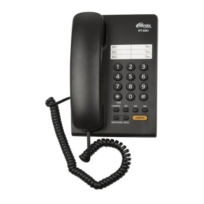 Стационарный телефон, RITMIX RT-330, чёрный (1/20)